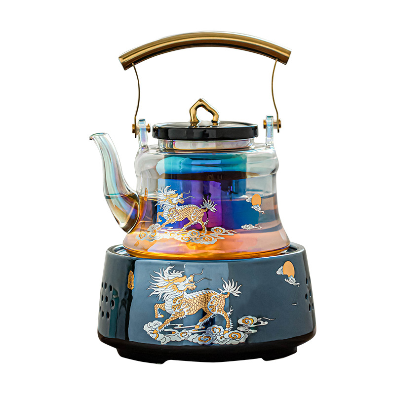 焕彩大容量玻璃煮茶器套装家用蒸汽茶炉自动电陶炉煮茶壶网红茶具详情图2