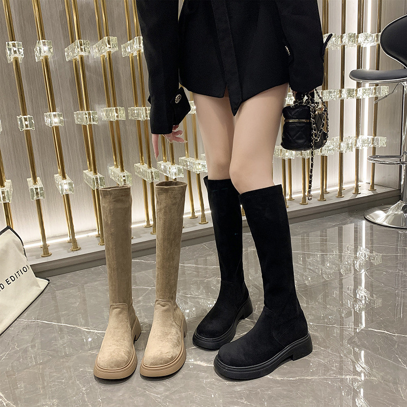 女式皮靴实物图