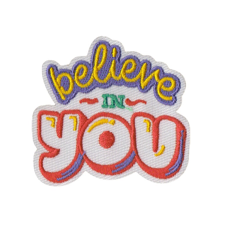 New celebrity inspirational quotes, embroidered fabric patches, clothes decoration, letter patches, positive energy, embroidered patches, ironing Item Picture