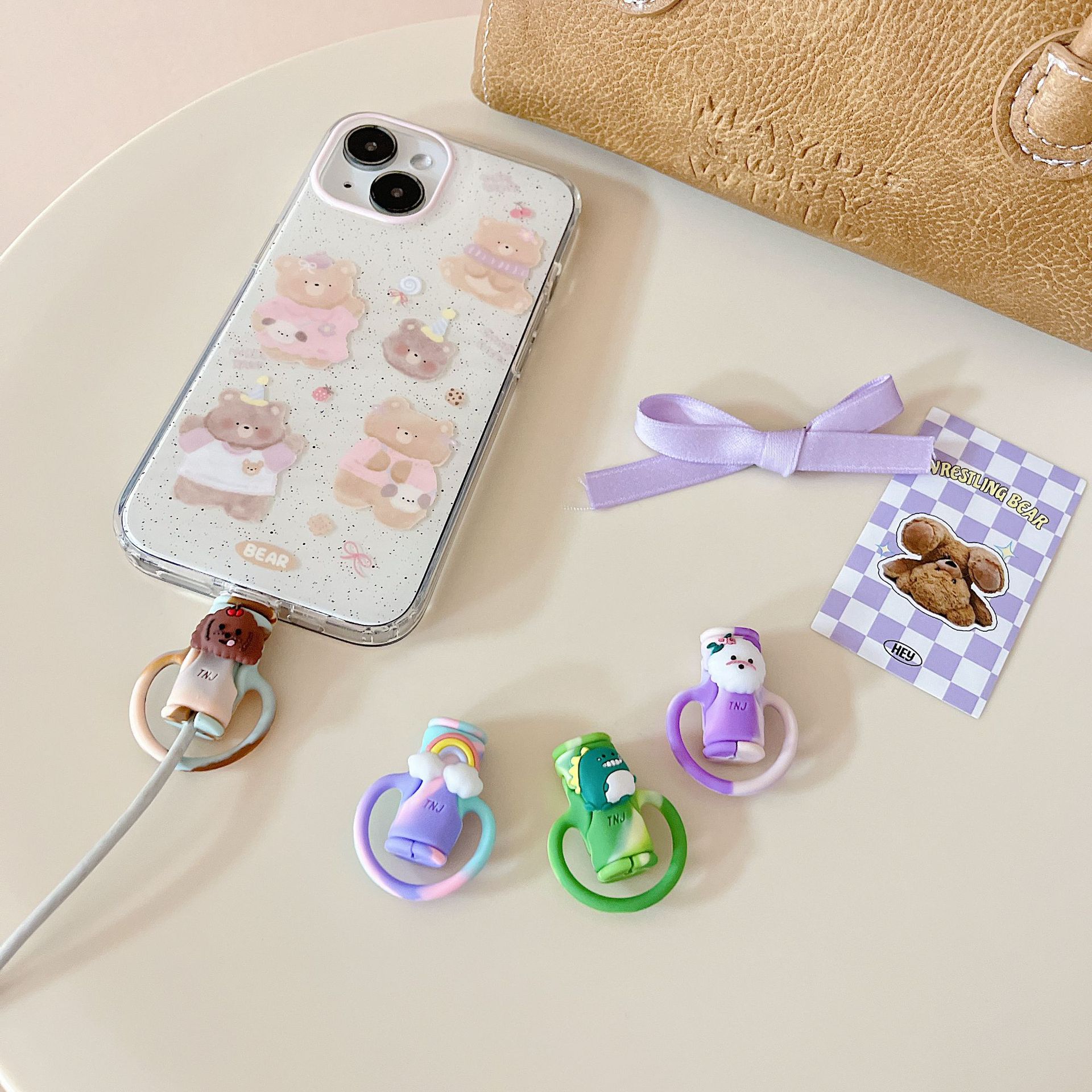 Apple 131415 Data Cable Protective Cover Iphone12 Digital Special Recommended Mobile Phone 11Promax20w Charger Three-Piece Set Finishing Fast Charge Earphone Winding Cord Nipper Application Scenario
