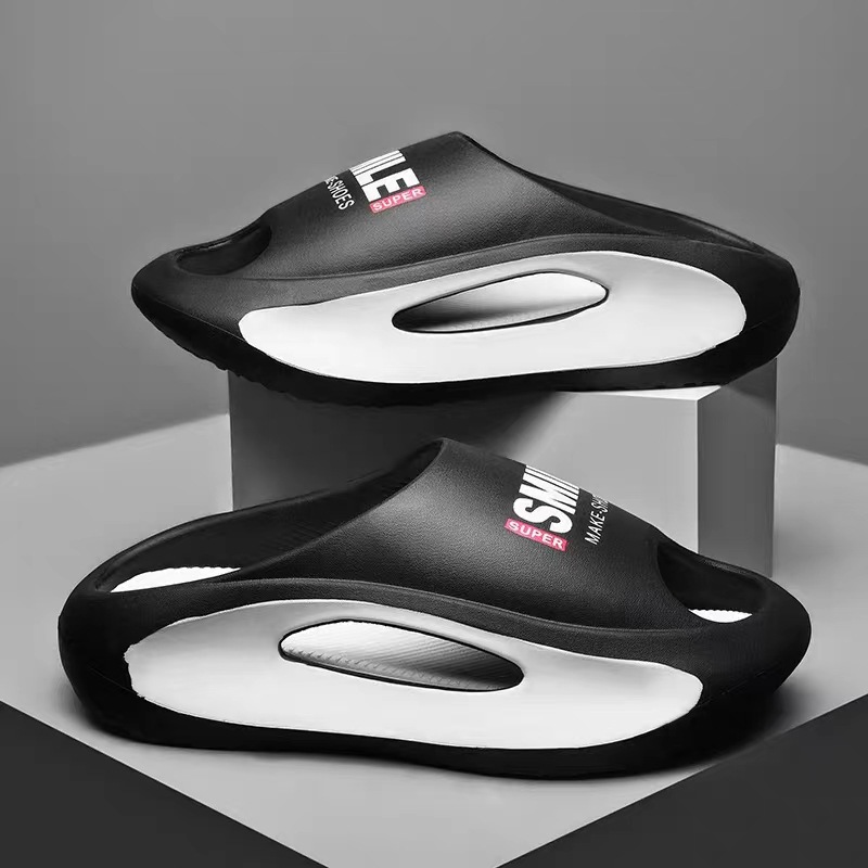Cross Border Thick Soled Summer Slippers Male Couple Stepping On Shit Slippers Female Fashion All Wear Lightweight Eva Flip-Flops details Picture