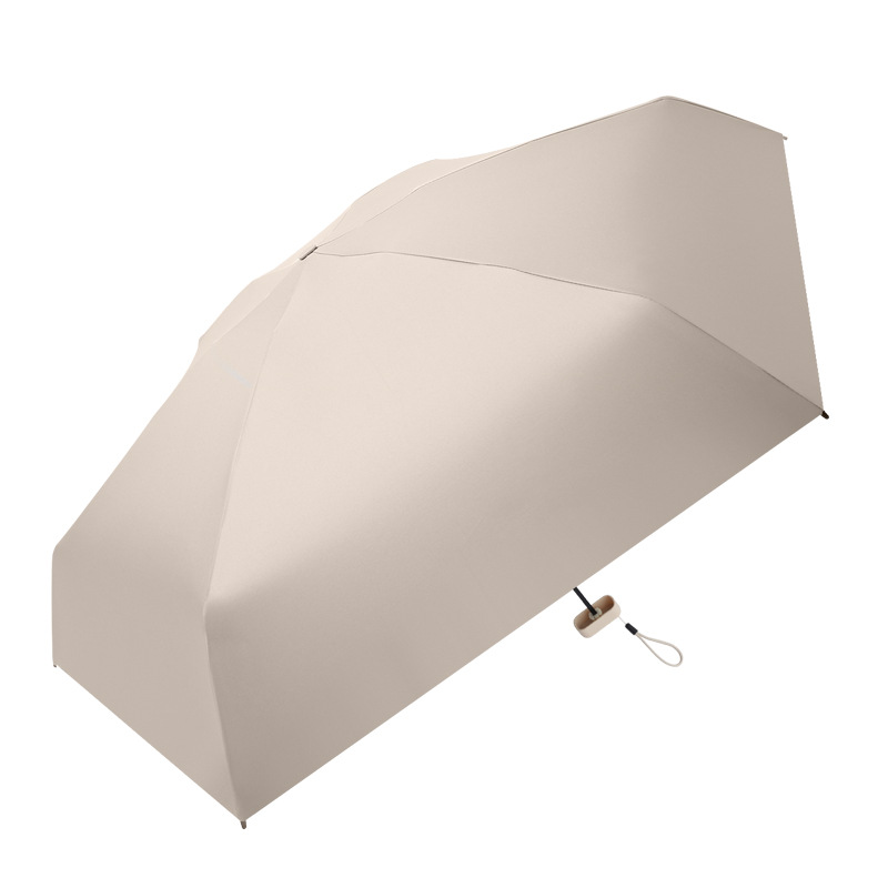 六折口袋晴雨白底实物图