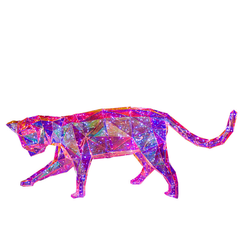 Cross Border Colorful Cheetah Decoration Outdoor Courtyard Luminous Ground Stall Cultural Create Gift Atmosphere Light To Girlfriend Doll Gift Item Picture