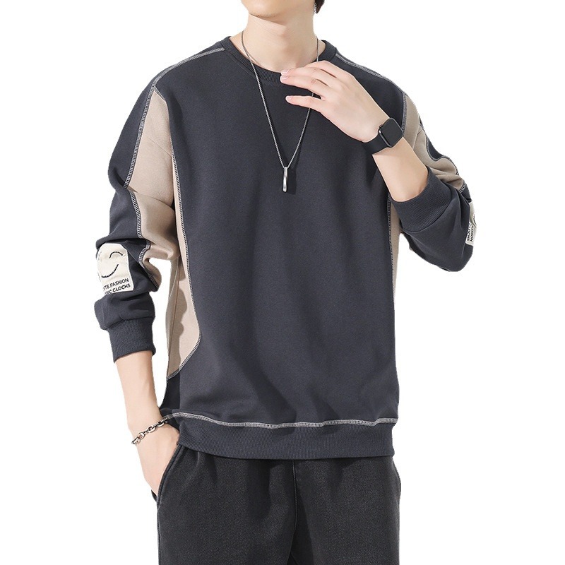 卫衣/男士衣服/T恤/加绒加厚/加厚外套男胖白底实物图
