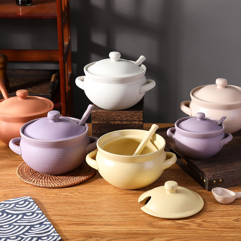 调料调味罐猪油罐陶瓷耐高温糖罐双耳带盖带勺日式复古芝麻点色釉