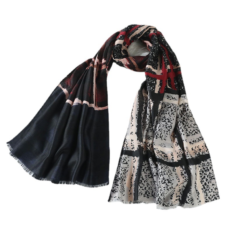 One-piece consignment of Liu 'an scarves, casual travel scarves, women's cotton and linen colorful checkered scarves, Suzhou print retro Bohemian beach scarves, factory direct sales Item Picture