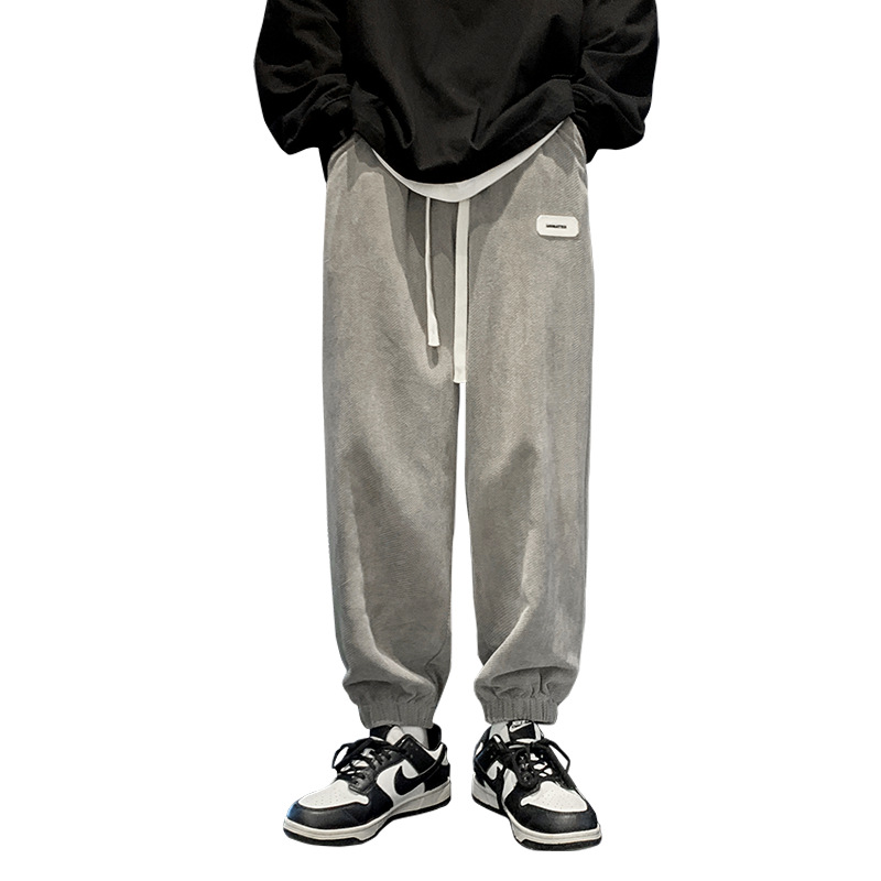 Autumn casual pants, men's retro trend, loose tight-fitting pants, drape, versatile sports pants, trendy brand, Instagram bestsellers, sweatpants Item Picture
