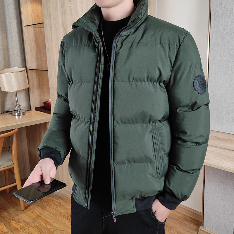 The brand men's down jacket is thickened, warm, casual, with a stand-up collar and a slimming, cold-proof casual coat trend for autumn and winter