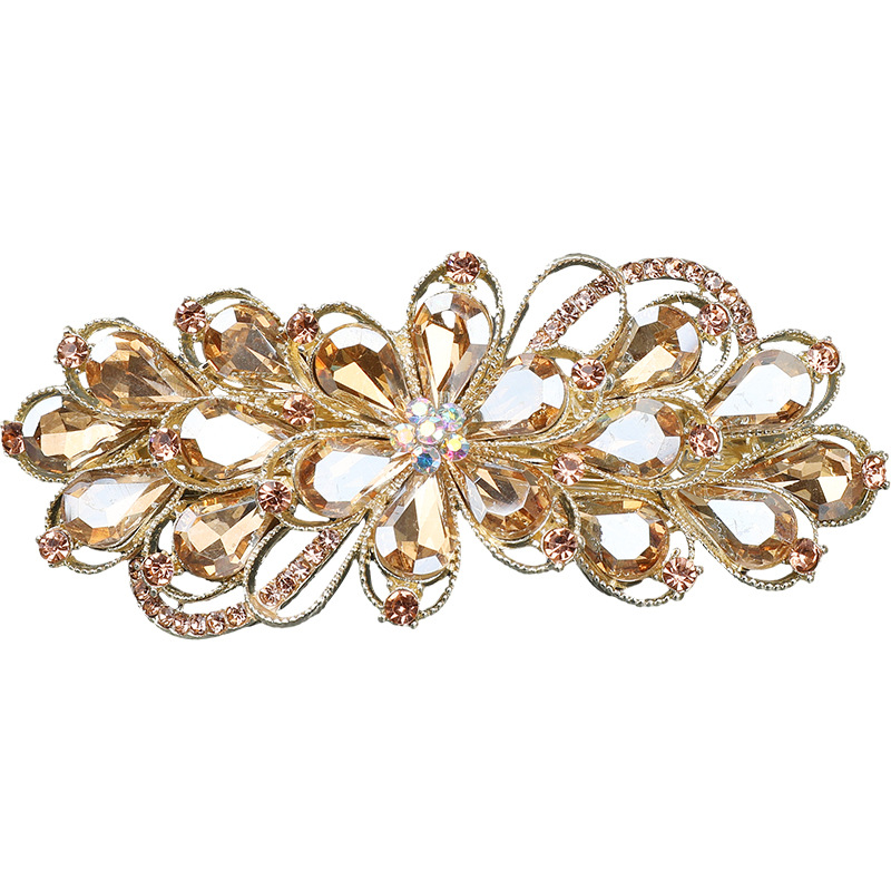 Back Of The Head Spring Clip Temperament Female Korean High-Grade Rhindiamond-Shaped Hair Clip Mother Half Hair Clip Item Picture