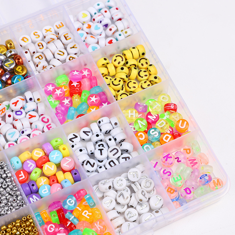 Cross-border trade 24-grid rice bead set box, children's toys, handcrafted diy beaded necklace, bracelet and jewelry details Picture