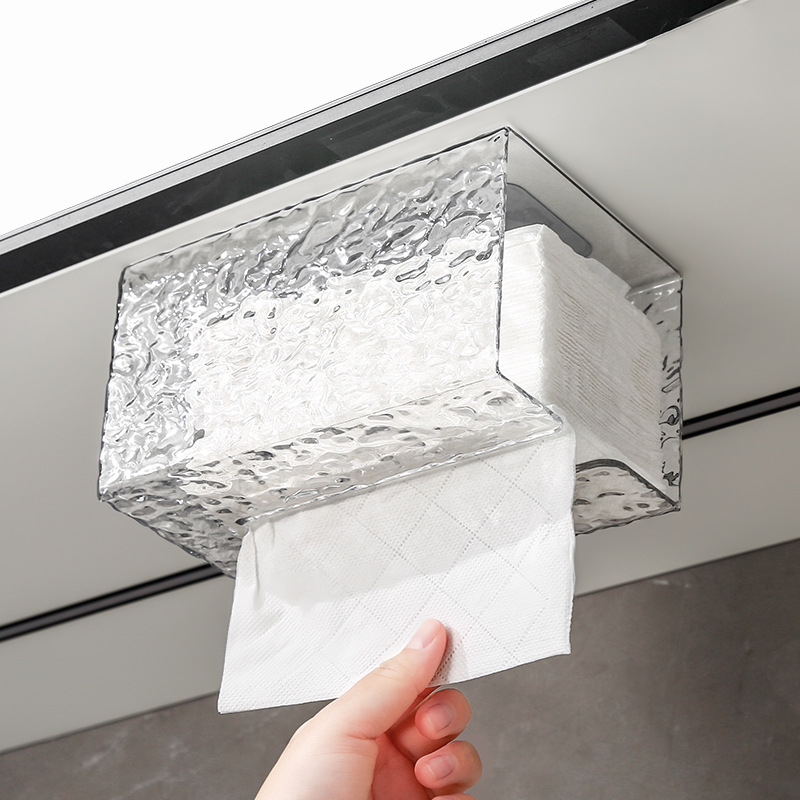 Glacier pattern tissue box, wall-mounted facial tissue, face towel storage box, toilet, bathroom and kitchen, upside-down tissue box details Picture