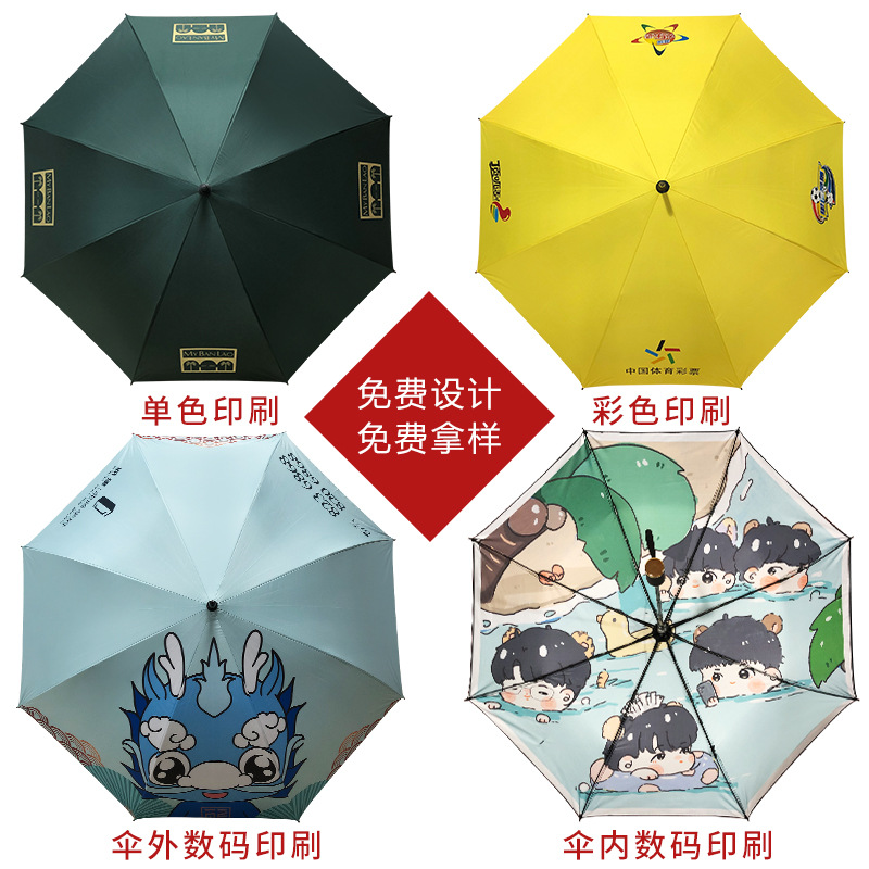 Business Umbrella Printing Logo Advertising Umbrella System Straight Bar Hotel Sales Reception Automatic Long Handle Factory Wholesale Specification drawing