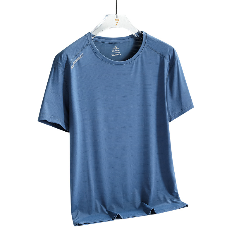 Summer new printed ice silk T-shirt for men, a breathable short-sleeved shirt for sportswear, casual running and fitness, and outdoor quick-drying garment Item Picture