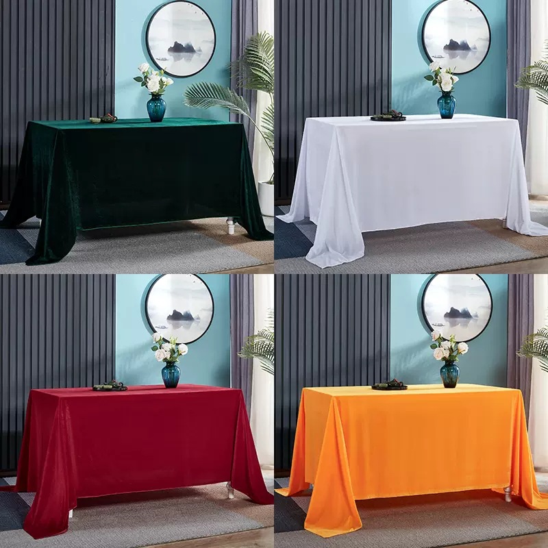 Conference tablecloths made of velvet fabric, rectangular movable tablecloths, red velvet fabric, red tablecloths for offices, exhibitions and weddings details Picture