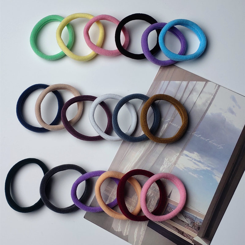 Cross-border 4CM high-elasticity hair band, hair tie, hair accessory, rubber band, hair tie, durable leather band, black hair tie