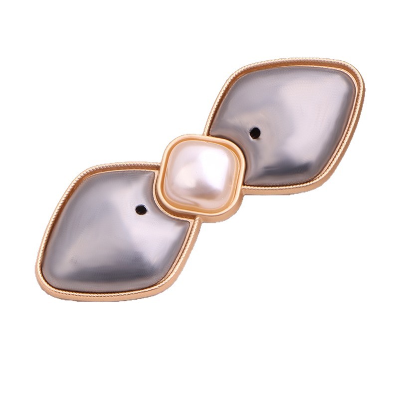 Song Jin DIY Bow hair clip base with groove, cover and base, new Chinese-style matte gold duckbill clip material package accessory Item Picture