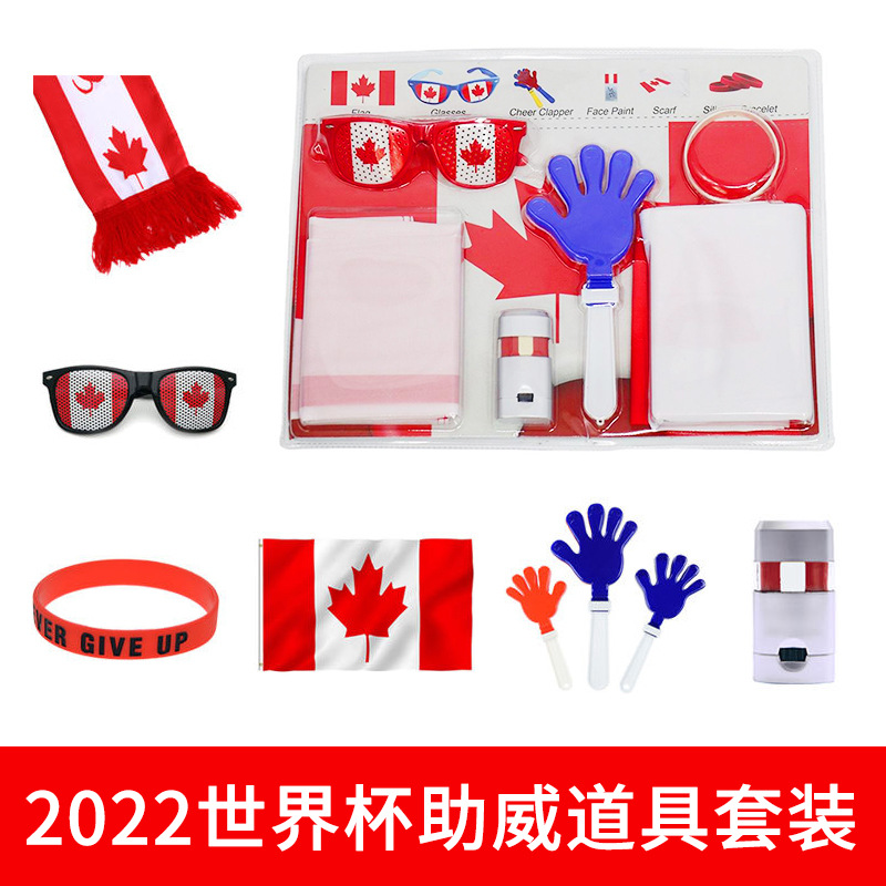 The 2026 World Cup product gift box set from the United States, Canada and Mexico, including fringed colored football scarves, fan wigs, glasses and face colors pic 26