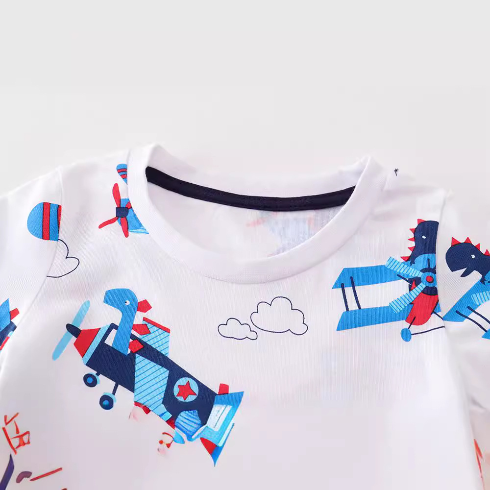 2023 Boys' cotton long-sleeved T-shirt, European and American style children's clothing Long-sleeved T-shirt, new children's printed T-shirt of Spring and Autumn for Little Kids details Picture