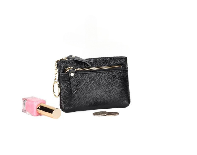 跨境真皮零钱包女迷你牛皮手拿包卡包拉链钥匙扣小钱包硬币收纳袋详情14