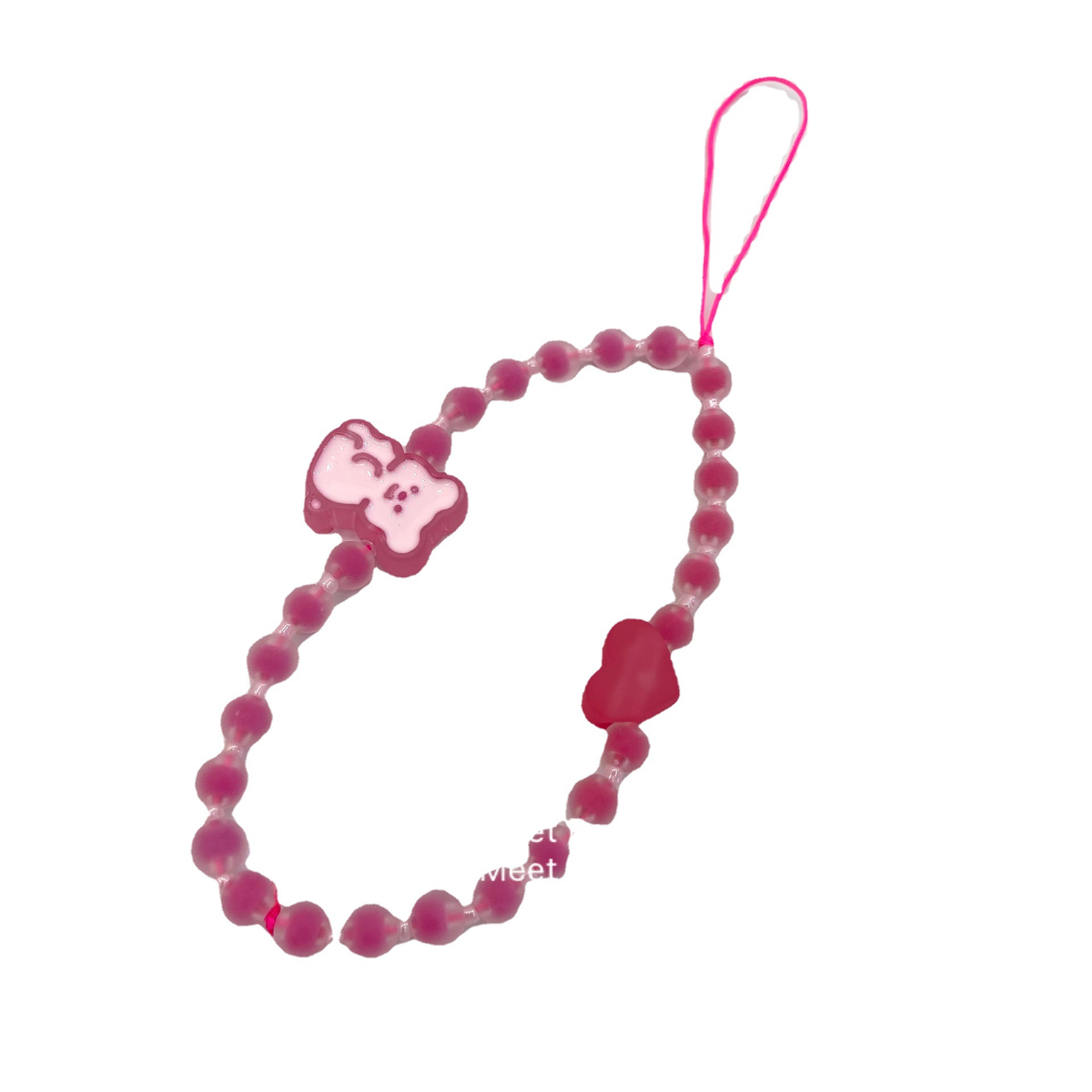 Sweet Bear Mobile Accessories Cute Girl Acrylic Beaded Jewelry Pendant Bracelet Love Mobile Phone Chain Item Picture