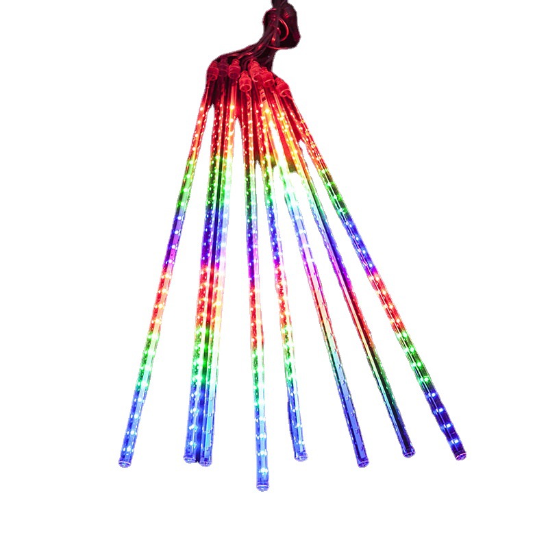 Led Meteor Shower Light String Outdoor Waterproof Water Light Decorative Light Meteor Shower Waterfall Light Garden Balcony Tree Hanging Light Item Picture