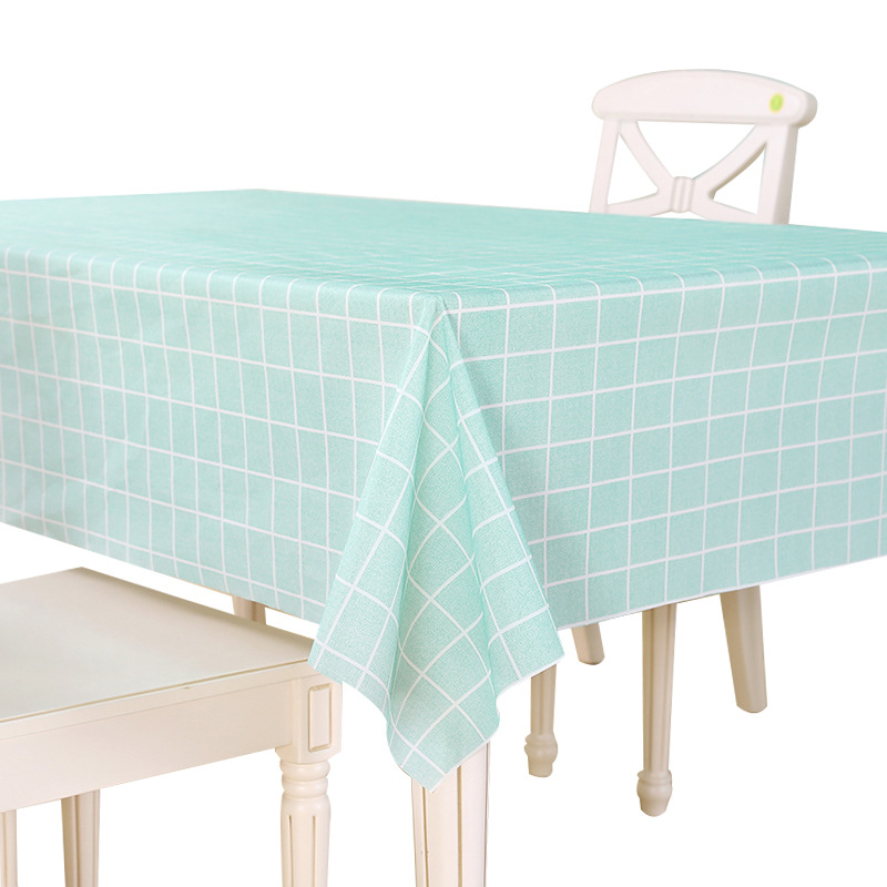 Cross-Border Foreign Trade Ins Wind Nordic Check Waterproof Tablecloth Pvc Oil Hot Oil Table Mat Household Tablecloth Item Picture