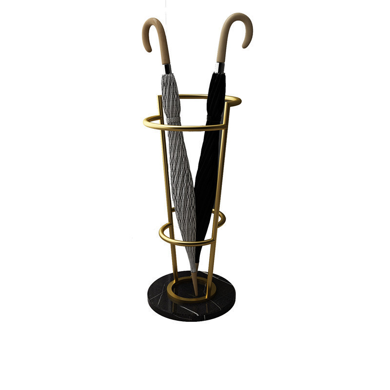 Cross-border metal umbrella stand, Nordic household umbrella storage bucket, creative marble hotel lobby store umbrella stand Item Picture