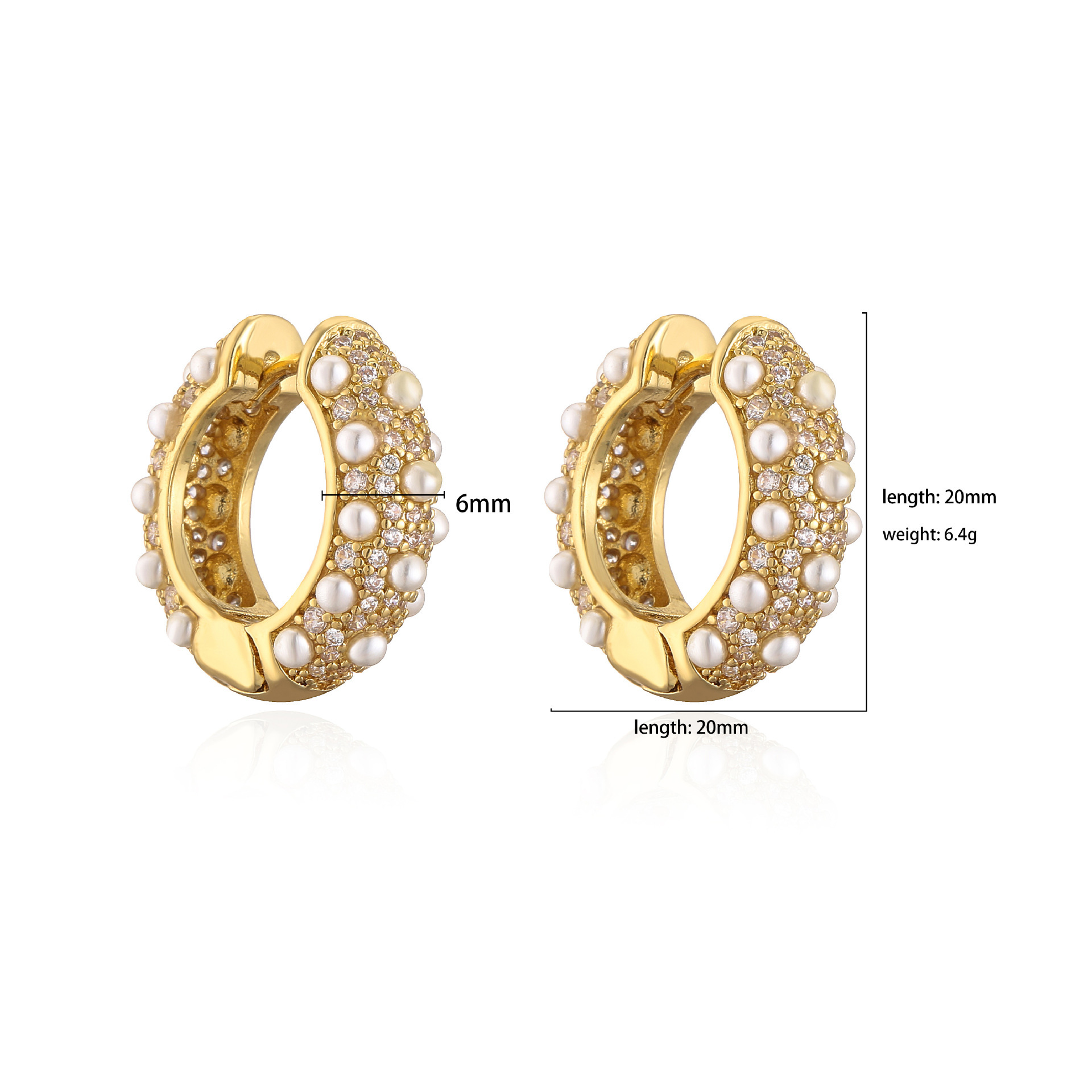HECHENG jewelry: Micro-inlaid zircon full diamond ear rings, artificial pearl inlaid earrings, fashionable women's earrings Application Scenario