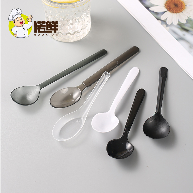 Ancient Tea Complete Spoon Plastic Spoon American Knife Fork Spoon Spoon Frosted Disposable Spoon Translucent Restaurant Commercial Specification drawing