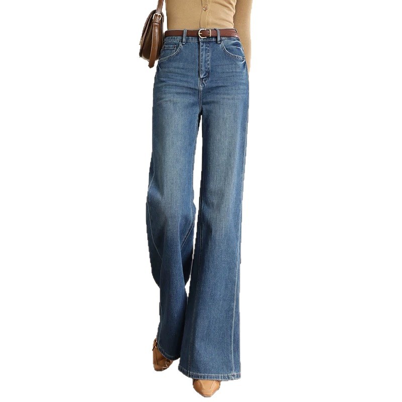 Fan Siyu 2025 Spring/Summer Women's vintage high-waisted jeans that make you look petite, large-sized stretch and form-fitting flared pants Item Picture