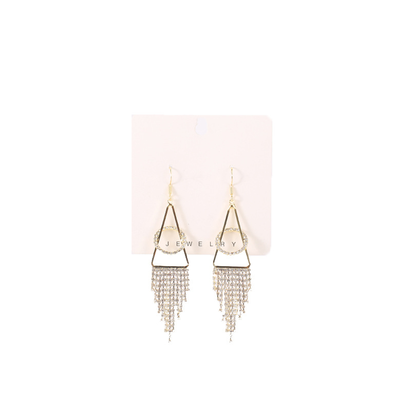 Creative Design 2021 European and American Cross-border Earrings, rhindiamond copper accessories, Welded, fashionable, elegant and simple earrings for women Item Picture