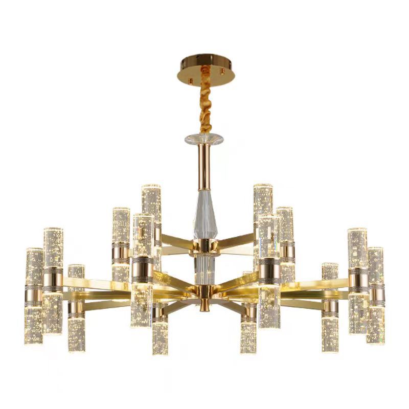 New modern, simple and light luxury bubble column crystal living room chandelier, high-end and elegant, full-house villa, dining room and bedroom lamp Item Picture