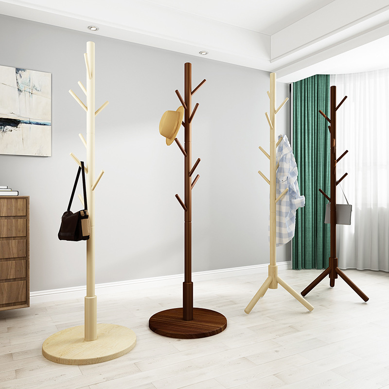 Beech Pine Laminated Triangle Disk Simple Coat Rack Floor Bedroom Living Room Dining Room Clothes Rack Specification drawing