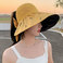 防紫外线黑胶遮阳帽子夏季女士户外防晒折叠空顶帽出游沙滩镂空帽图