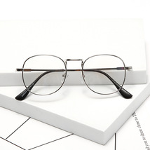 新款复古金属平光眼镜男女光学镜复古潮流眼镜架可配近视