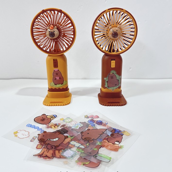 Foreign Trade Cross-Border Kapibala Handheld Fan With Base Usb Charging Portable Small Fan Mini Fan Application Scenario