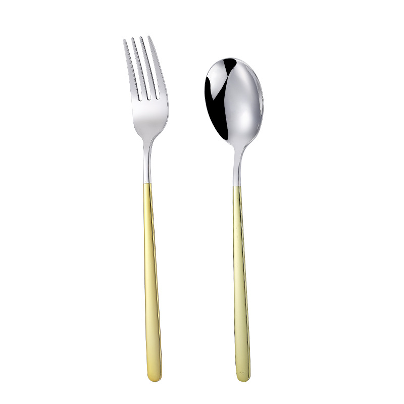 不锈钢餐具长白底实物图