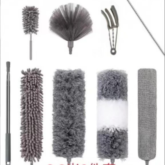 Feather duster, a household cleaning and ceiling cleaning wonder, is an extended, extendable, bendable, anti-static and dust-removing duster Specification image
