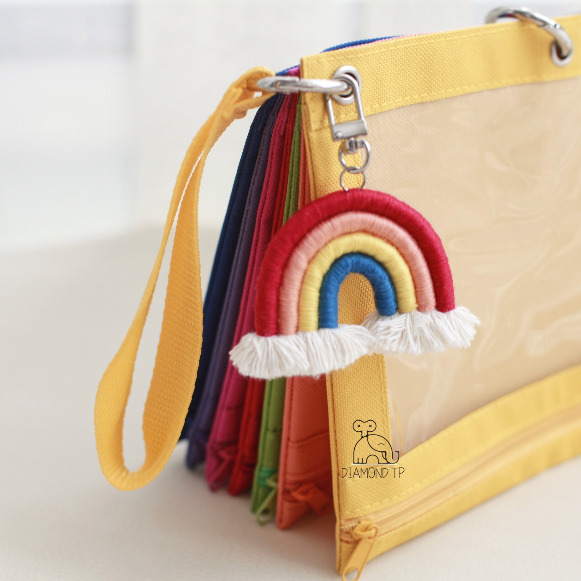Ins-style rainbow seven-color storage bag, stationery bag, children's toiletry storage bag, ID card storage bag