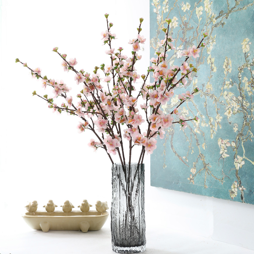 杏花 仿真花3D胶布桃花假花手感中式梅花 家居装饰样板房造型详情4