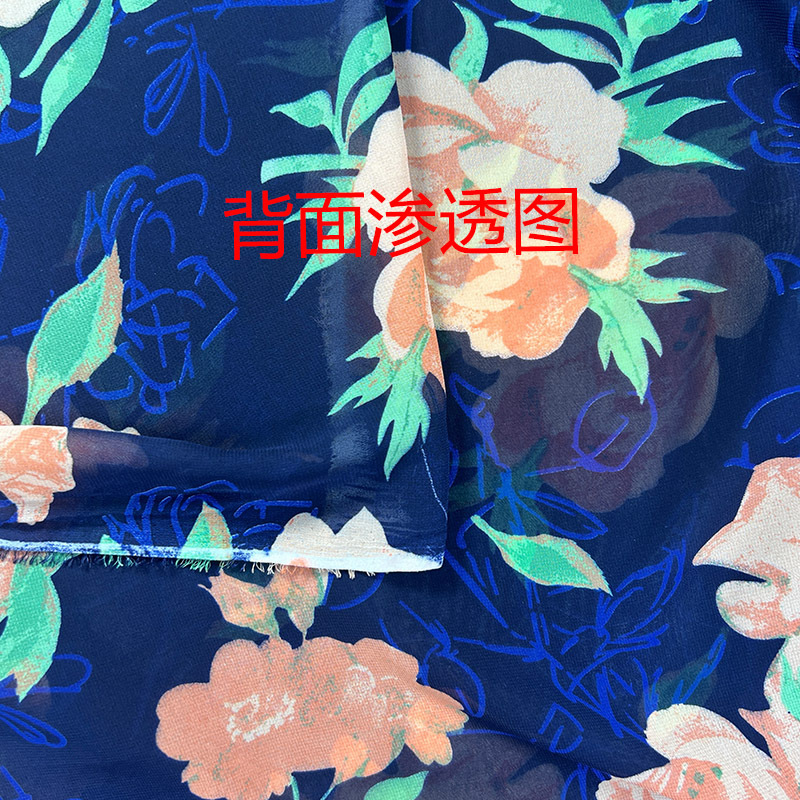 High-quality pearl chiffon printed fabric, Chinese-style ancient costume beach sun protection dress T-shirt fabric, tie-dyed fabric printed design pic 14