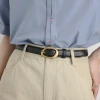 Women's leather pin buckle belt, Korean style, fashionable and versatile, jeans, coat, women's top layer, cowhide belt Application Scenario