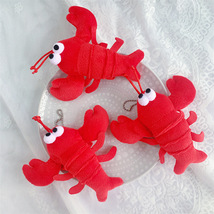 创意小龙虾玩具毛绒挂饰挂件公仔包包钥匙扣餐厅礼物厂家货源