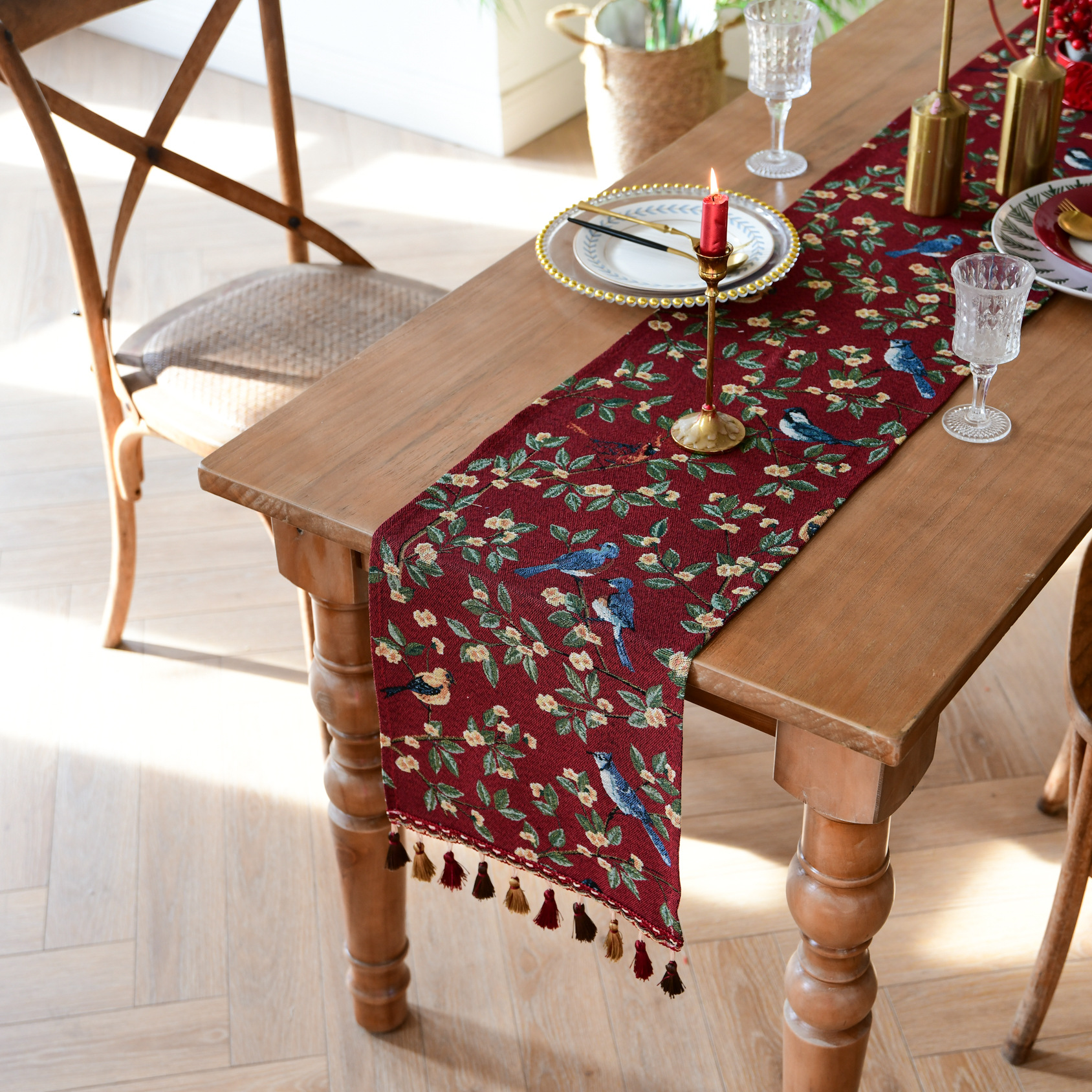 New Bohemian ethnic style heat insulation and anti-scald long strip Suzhou table flag Tea Flag TV cabinet cover wholesale from the manufacturer pic 134