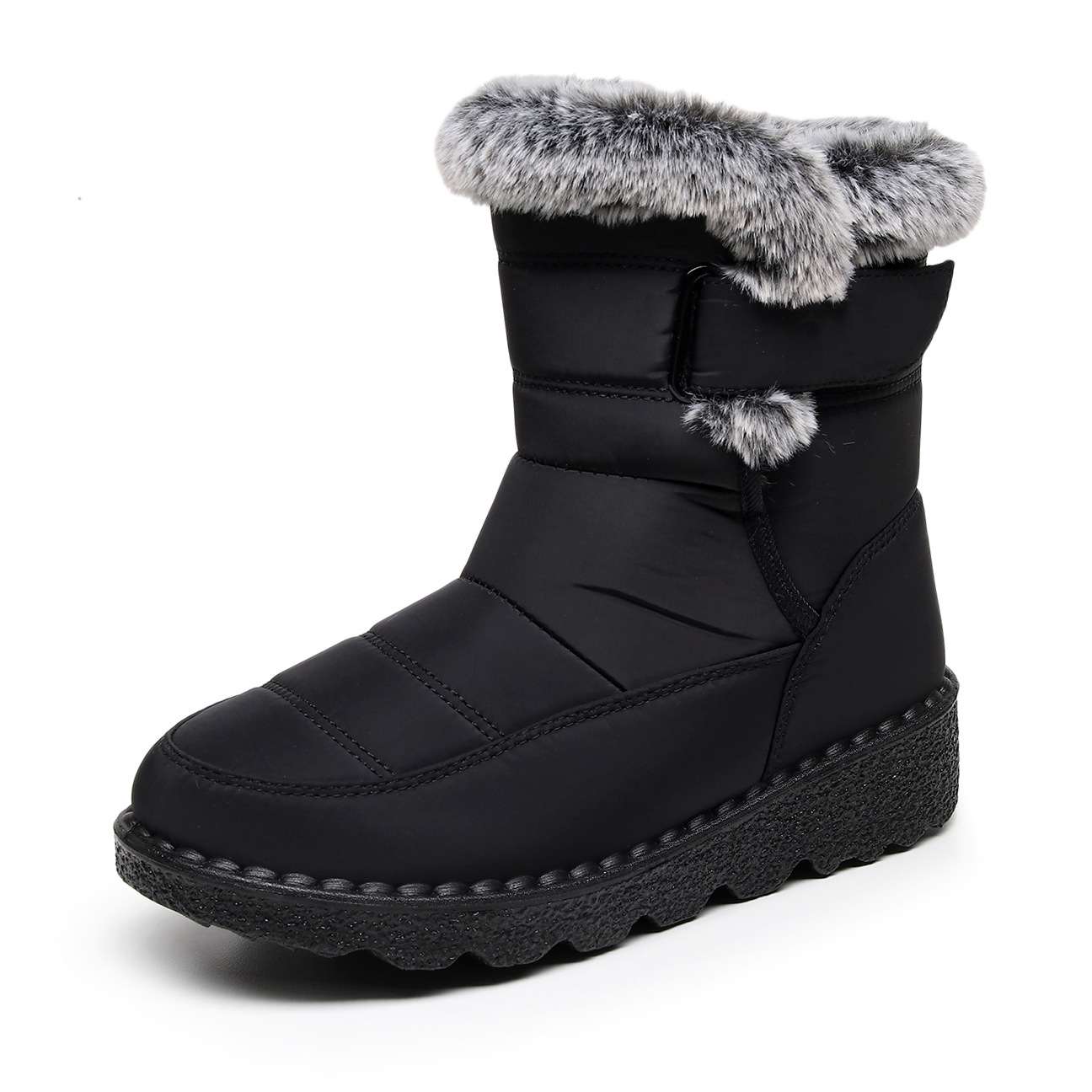 2024 Cross-Border Couple Cotton Shoes Outdoor High-Top Rabbit Plush Snow Boots Waterproof Non-Slip Cotton Boots Plus Size 45 Barcode Item Picture