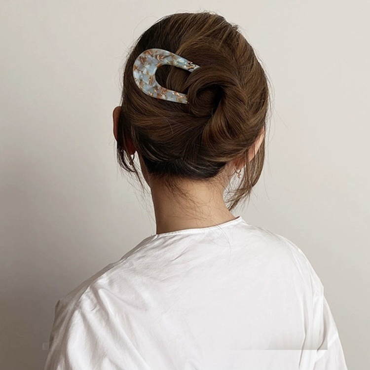 U-shaped hairpin, a high-end female style, a new Chinese-style updo hairpin, a simple and modern daily fixed hairpin Specification image