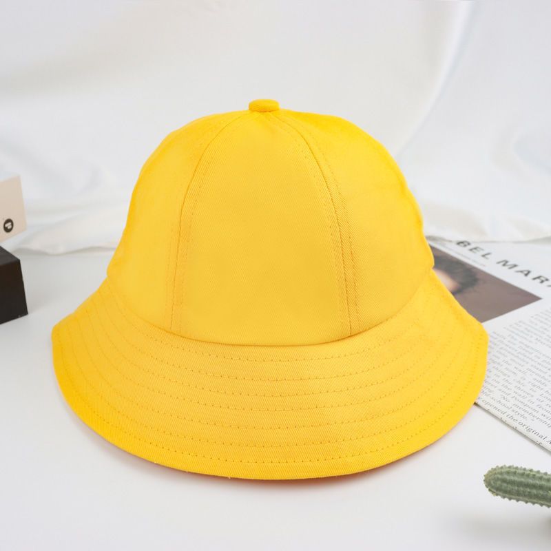 Summer kindergarten hats, fisherman hats, printed logo, embroidered spring outing yellow hats, outdoor safety children's hats, cross-border Application Scenario
