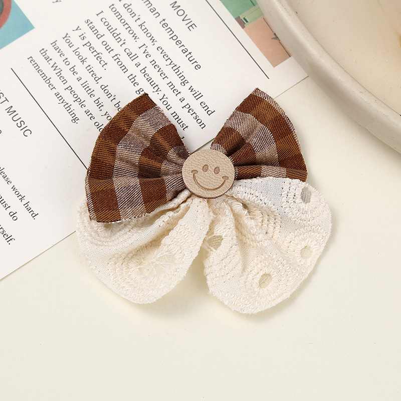 Fresh and artistic checkered bow accessories, creative lace headwear, clothing and bag materials, diy jewelry and accessories pic 7