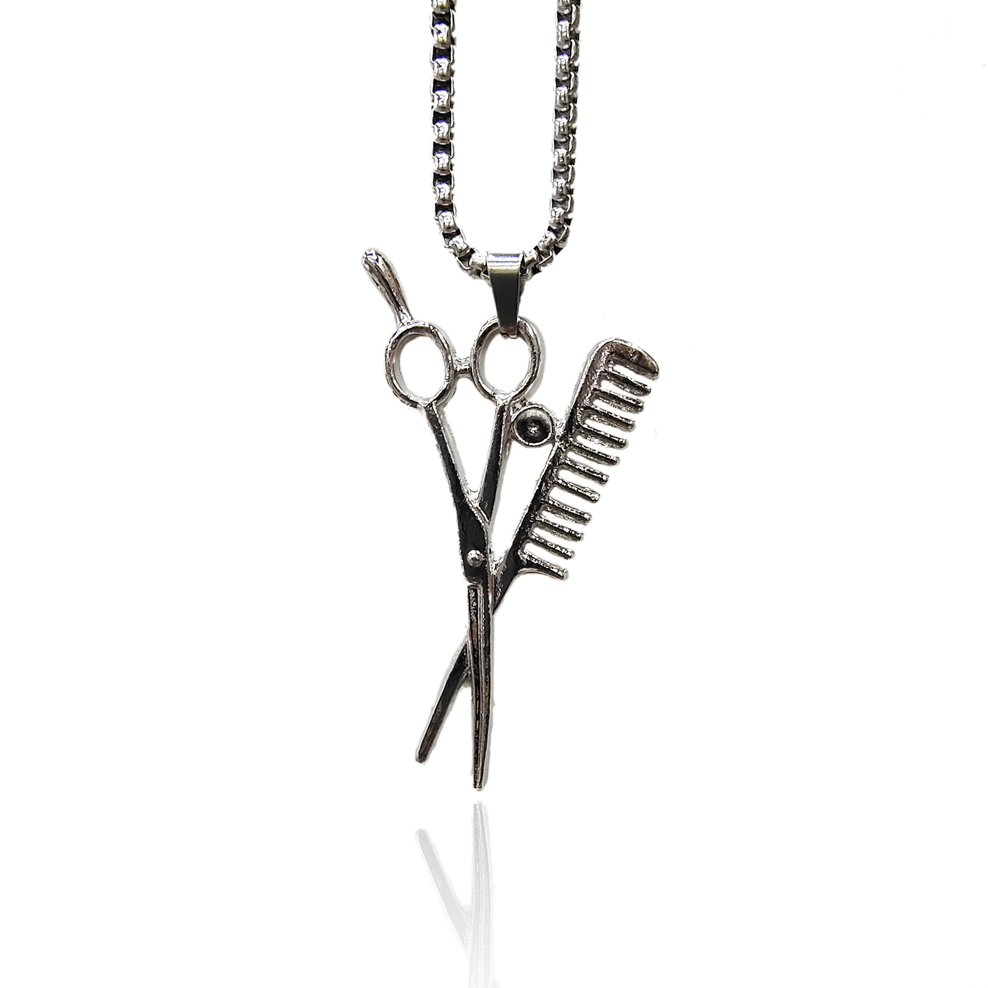 Net Red Men's Necklace European And American Military Brand Necklace Sweater Chain Alloy Razor Pendant Stainless Steel Necklace Batch Item Picture