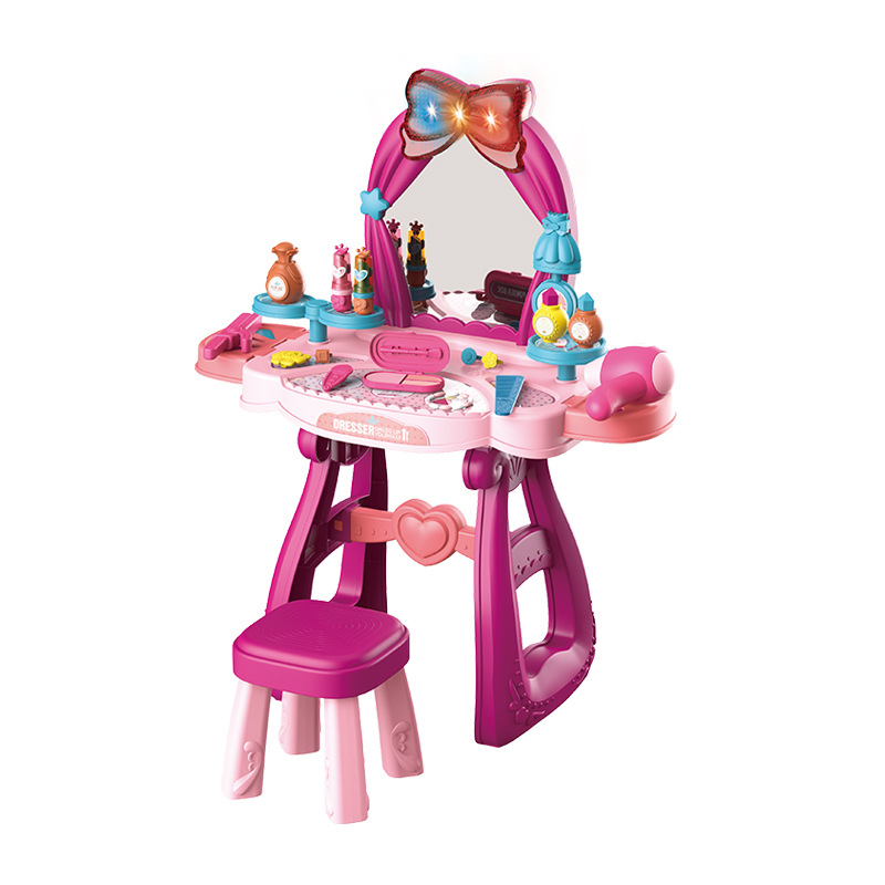 Cross-border children's house play toys, sensing music, girls' dressing table set, simulation makeup table, makeup toys, Huai Xing 2233 Application Scenario
